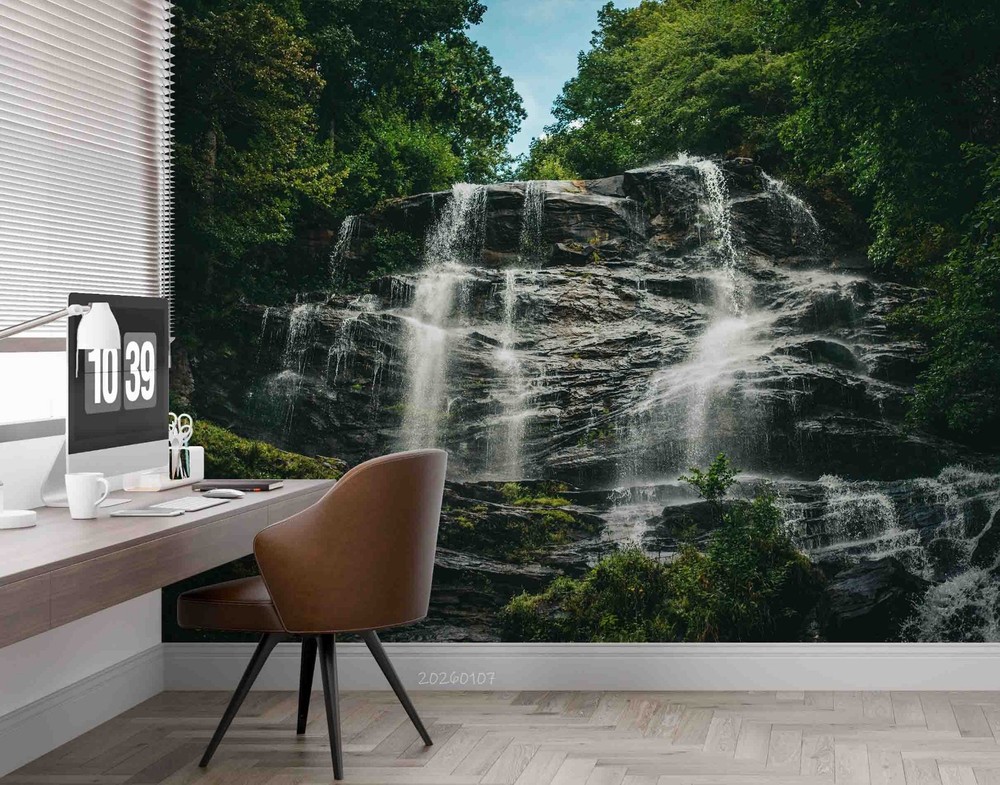 3D Forest Waterfall Landscape Wall Murals Wallpaper Murals Wall Sticker 10