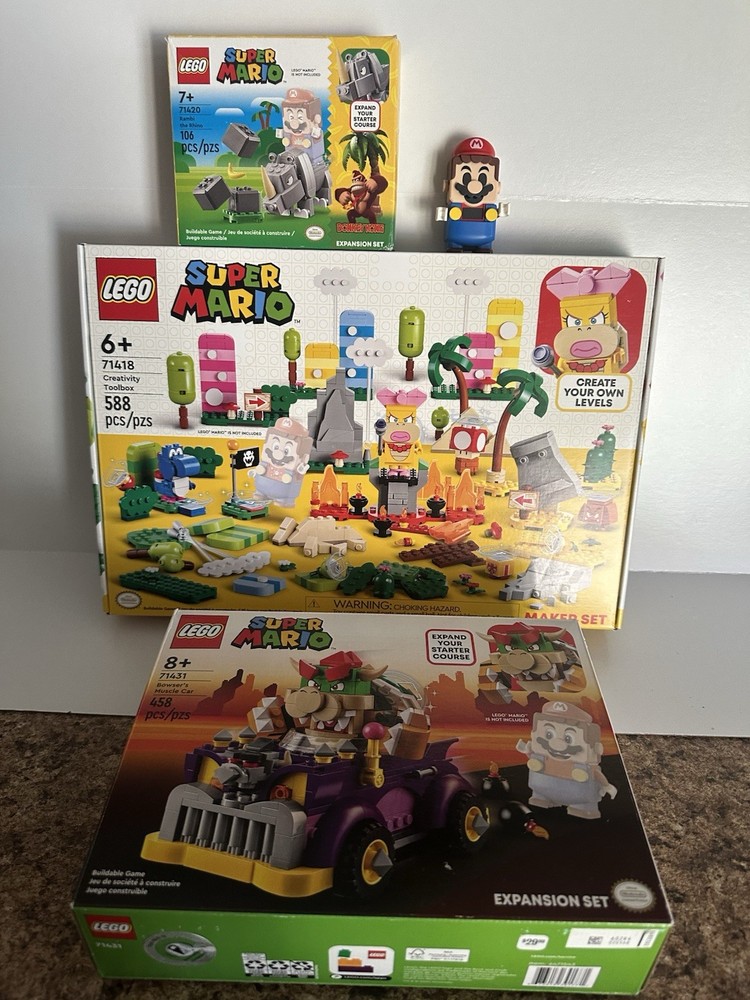 LEGO Super Mario Lot 71418 71431 71420 NIB Complete with Mario Figure  