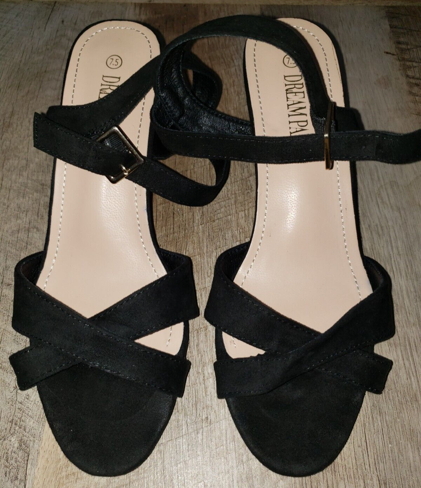 New NIB Black Strap Heel Shoes Size 7.5 by Dreampairs for Work, Church, or Any Pretty Occasion