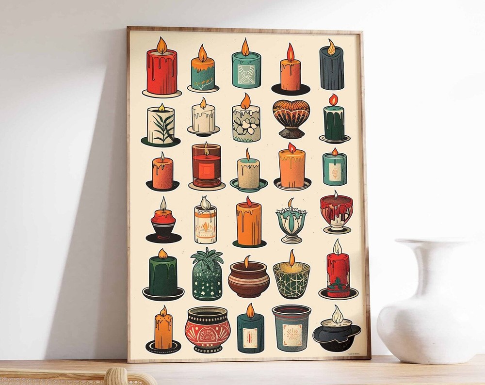 Candle Poster Candle Art Home Decor Poster Scented Candle Wall Art Wall Art