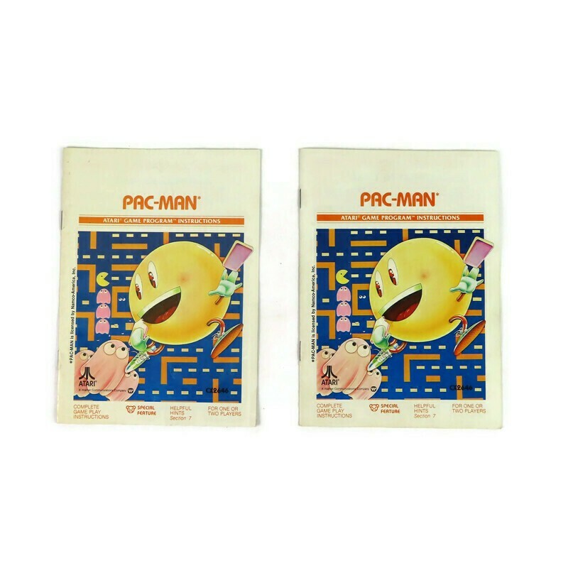 1981 Vintage ATARI PAC-MAN Video Game INSTRUCTIONS BOOKLET Manual ONLY Lot of 2