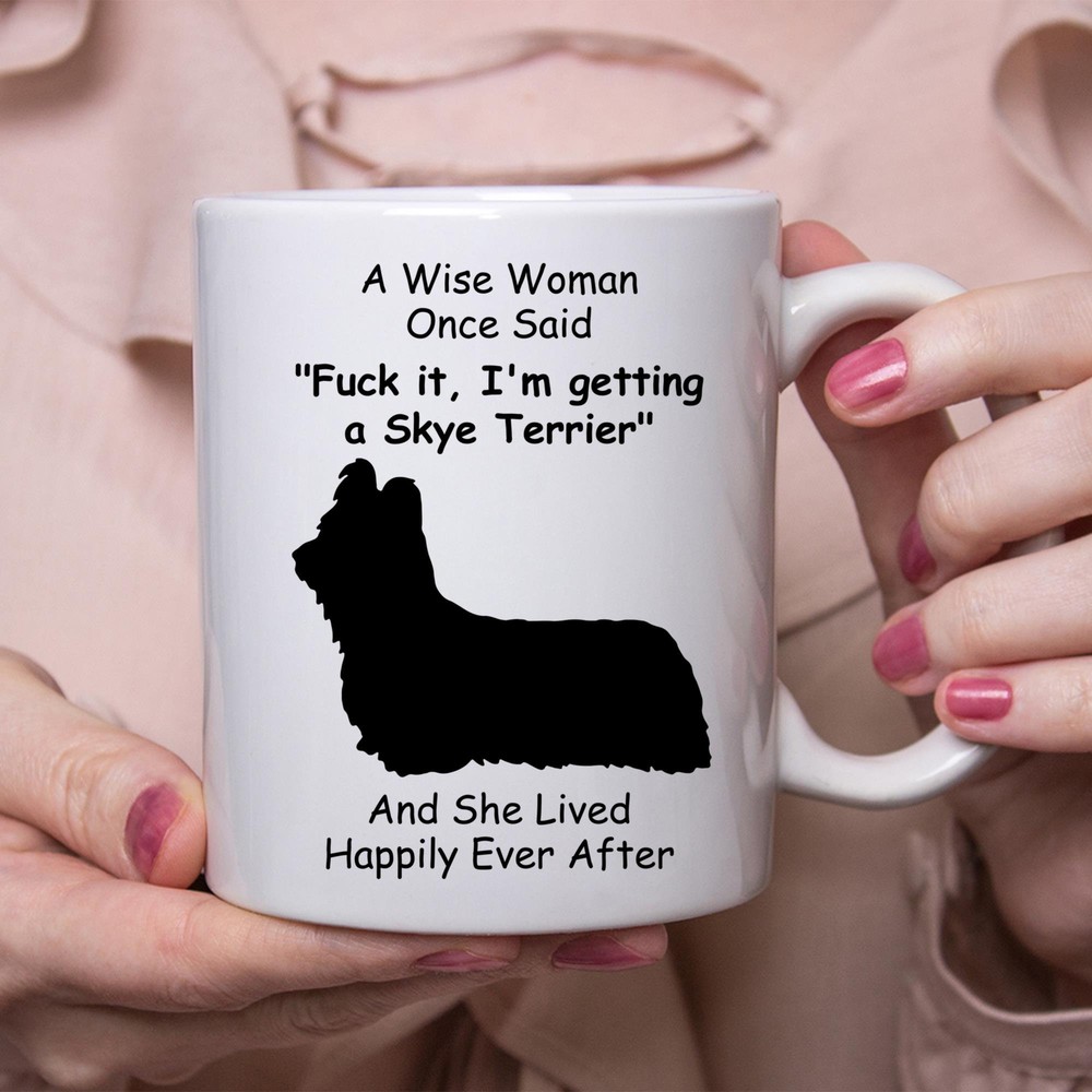 Funny Skye Terrier Gift For Women White Coffee Mug Coffee Cup