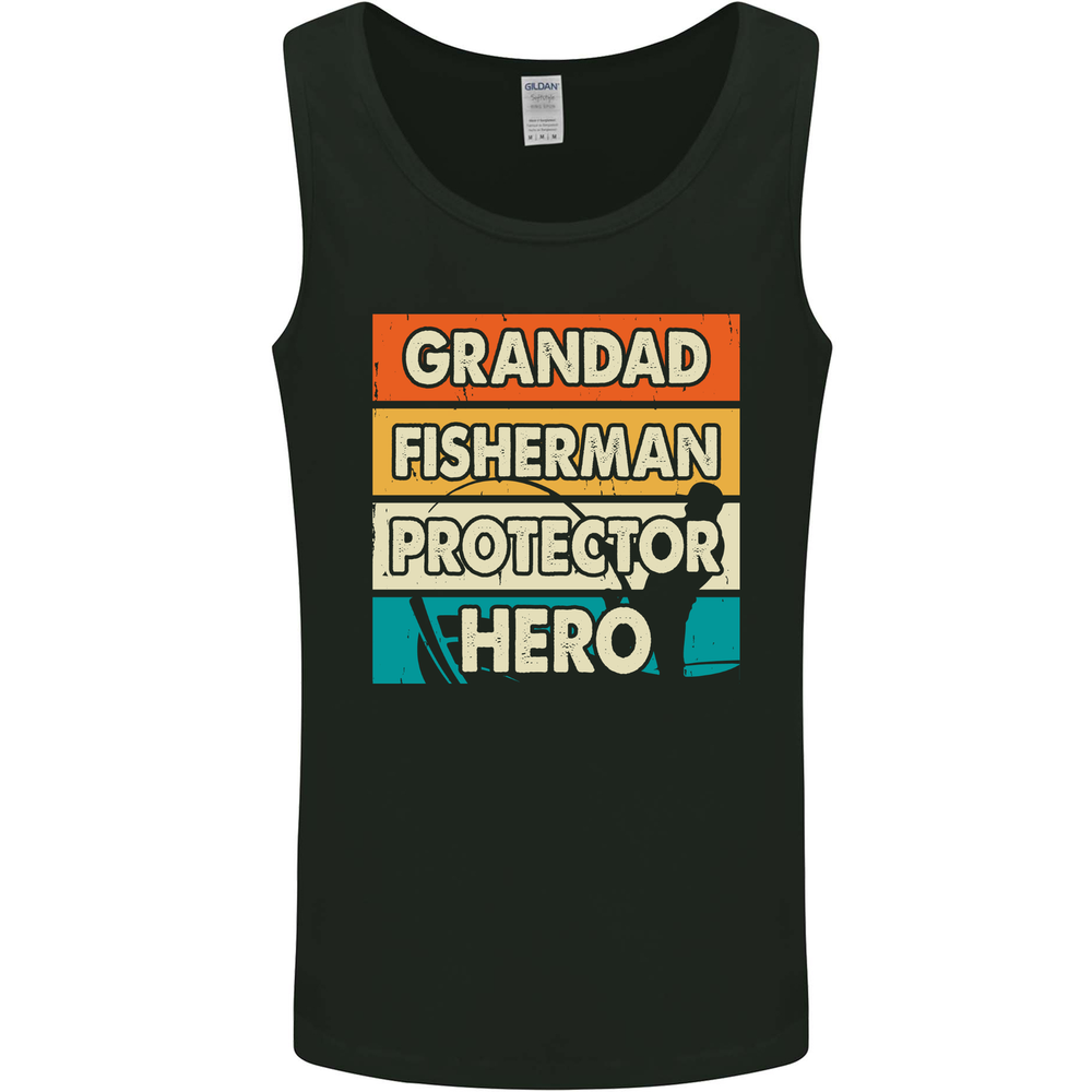 Grandad Fisherman Funny Fishing Mens Vest Tank Top
