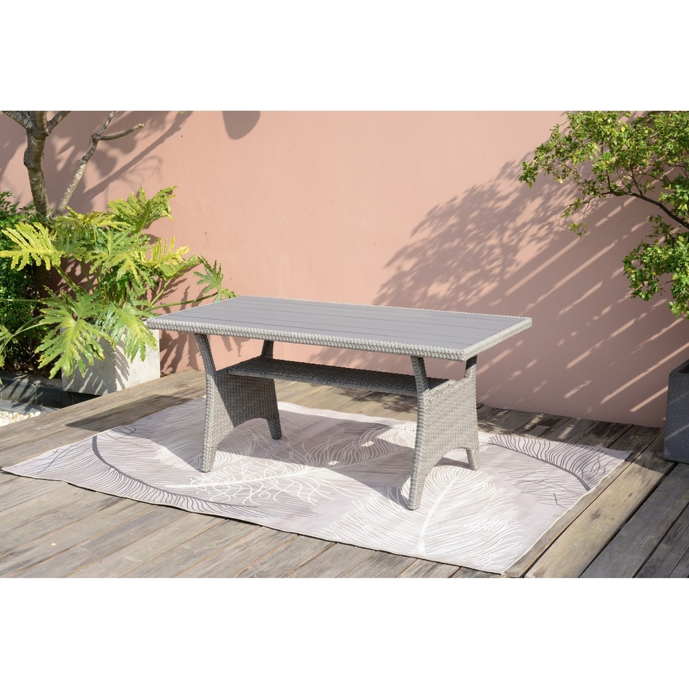 Amazonia Creme Outdoor Patio Grey Wicker Dining Table