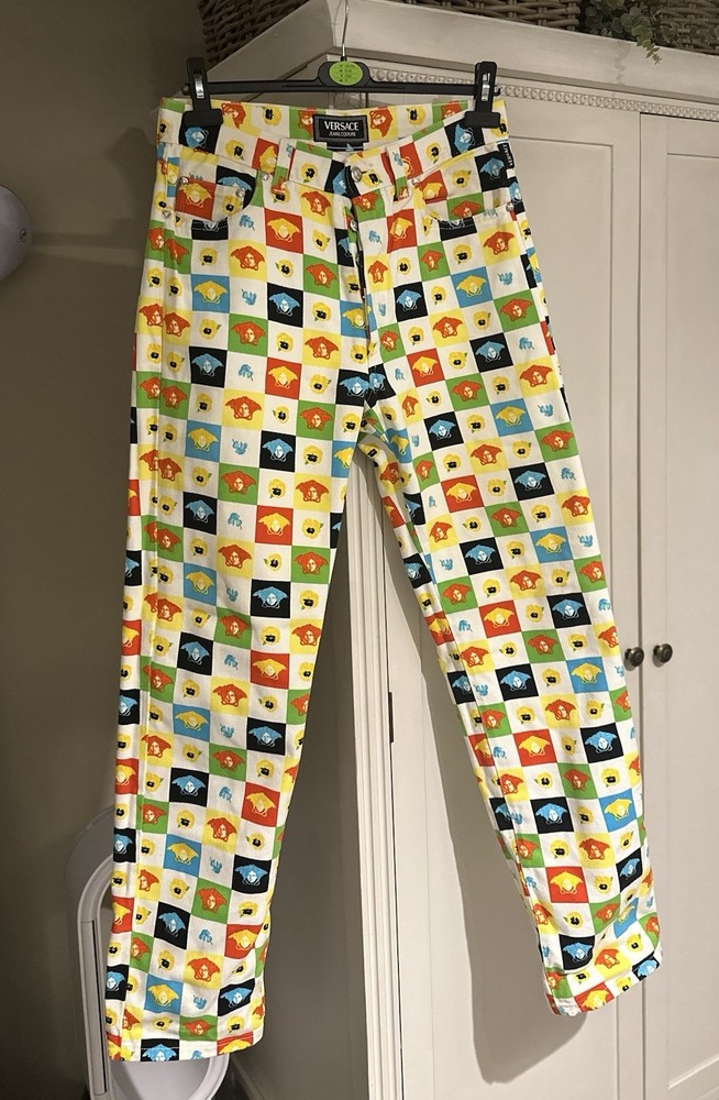 Vintage 90s Versace Jeans Couture Pants 32 W – Medusa Print –  Rare Designer