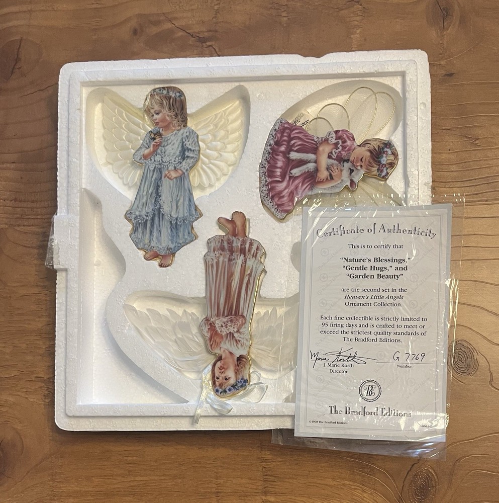 VTG Bradford Editions Heavens Little Angels Ornaments Gorgeous Decorative Collectibles