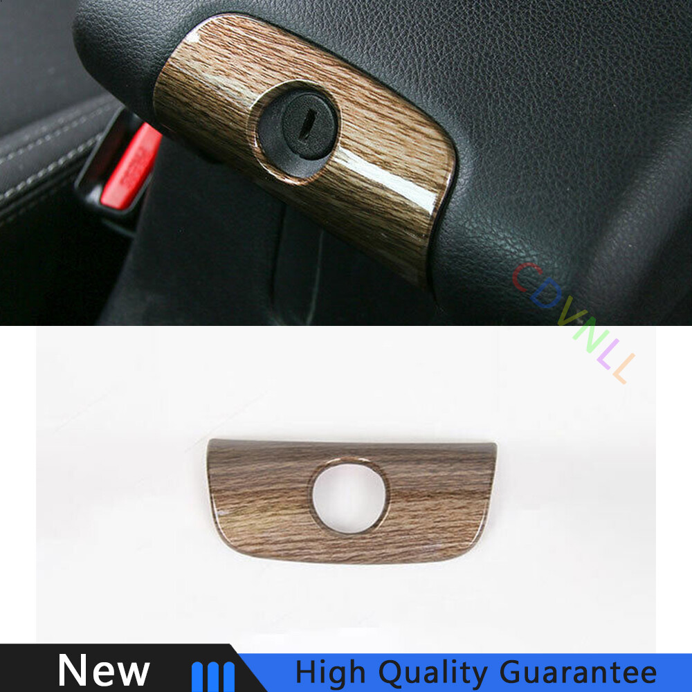 Fit For Jeep Wrangler JK 2011-2017 Wood Grain Car Storage Box Keyhole Cover Trim