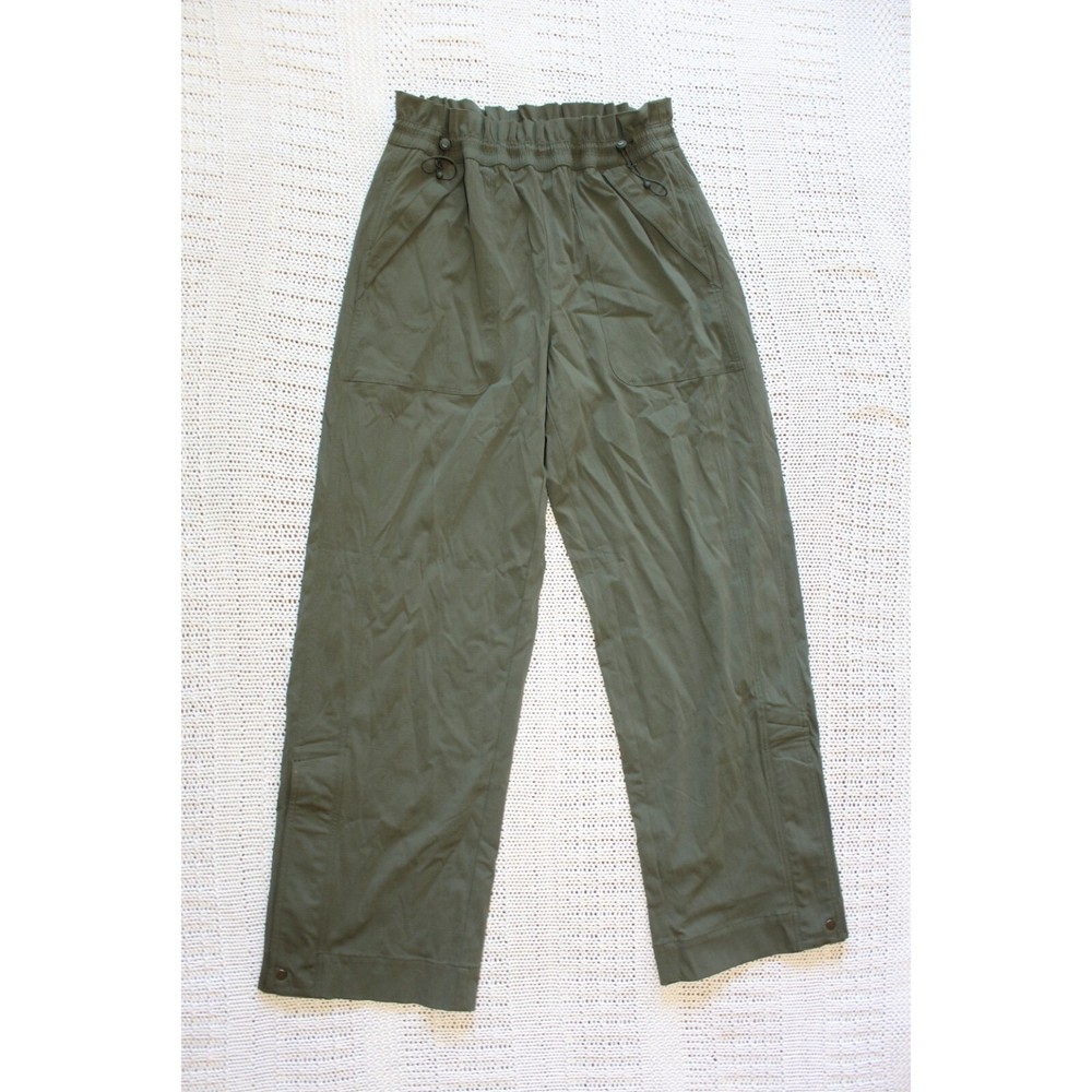 Athleta Trekkie High Rise Parachute Pant Size 8 Aspen Olive Elastic Waist