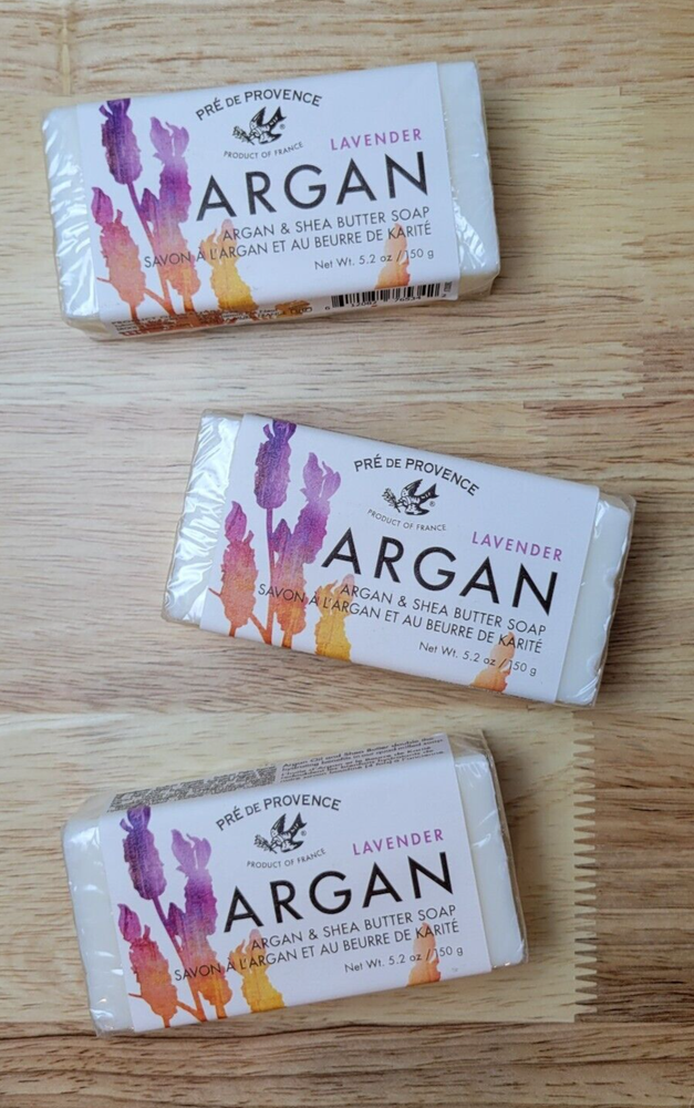 Pre de Provence 3pk Lavender Argan Shea Butter French Bar Soap