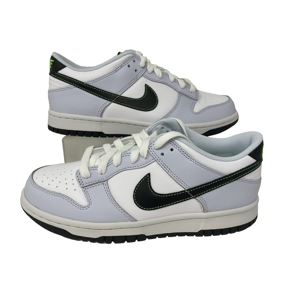 Nike Dunk Low GS Sz 6.5Y Grey White Green Kids Youth Shoes Sneaker NWB