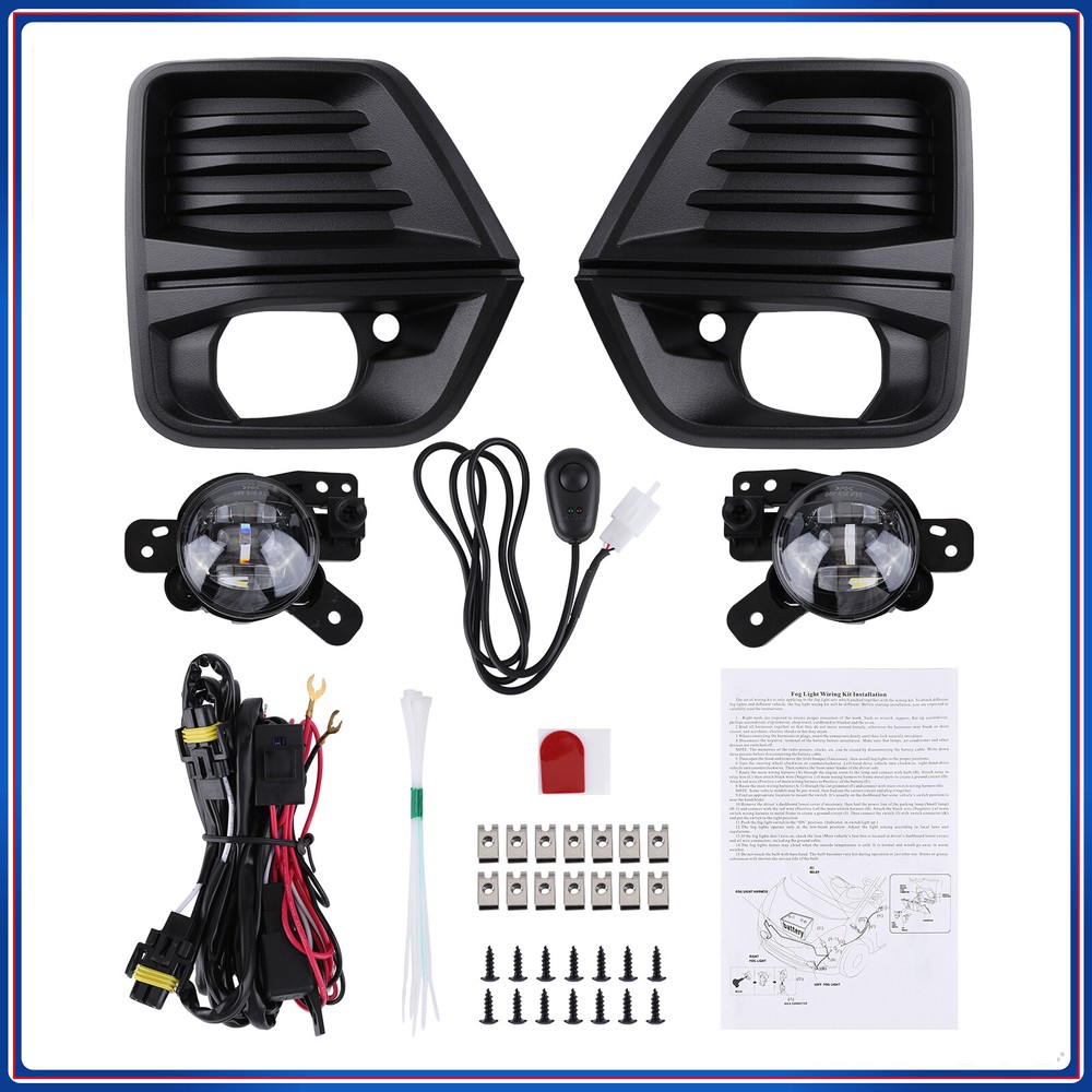 Front Bumper LED Fog Light +Cover+Wire Harness For 2023-2024 Chevrolet Colorado