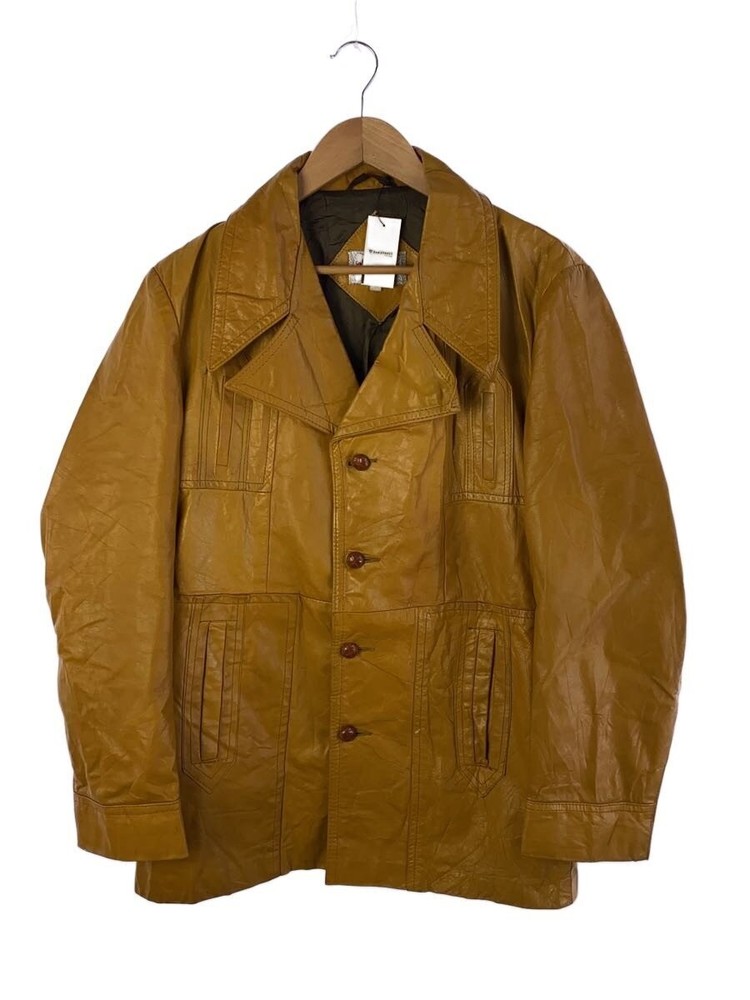 Grais/70S/Leather Jacket Blouson/40/Leather/Ylw/Plain 3406