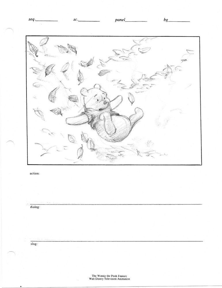 Winnie the Pooh Grand Adventure Disney Production Original SB Drawings 1997 1807