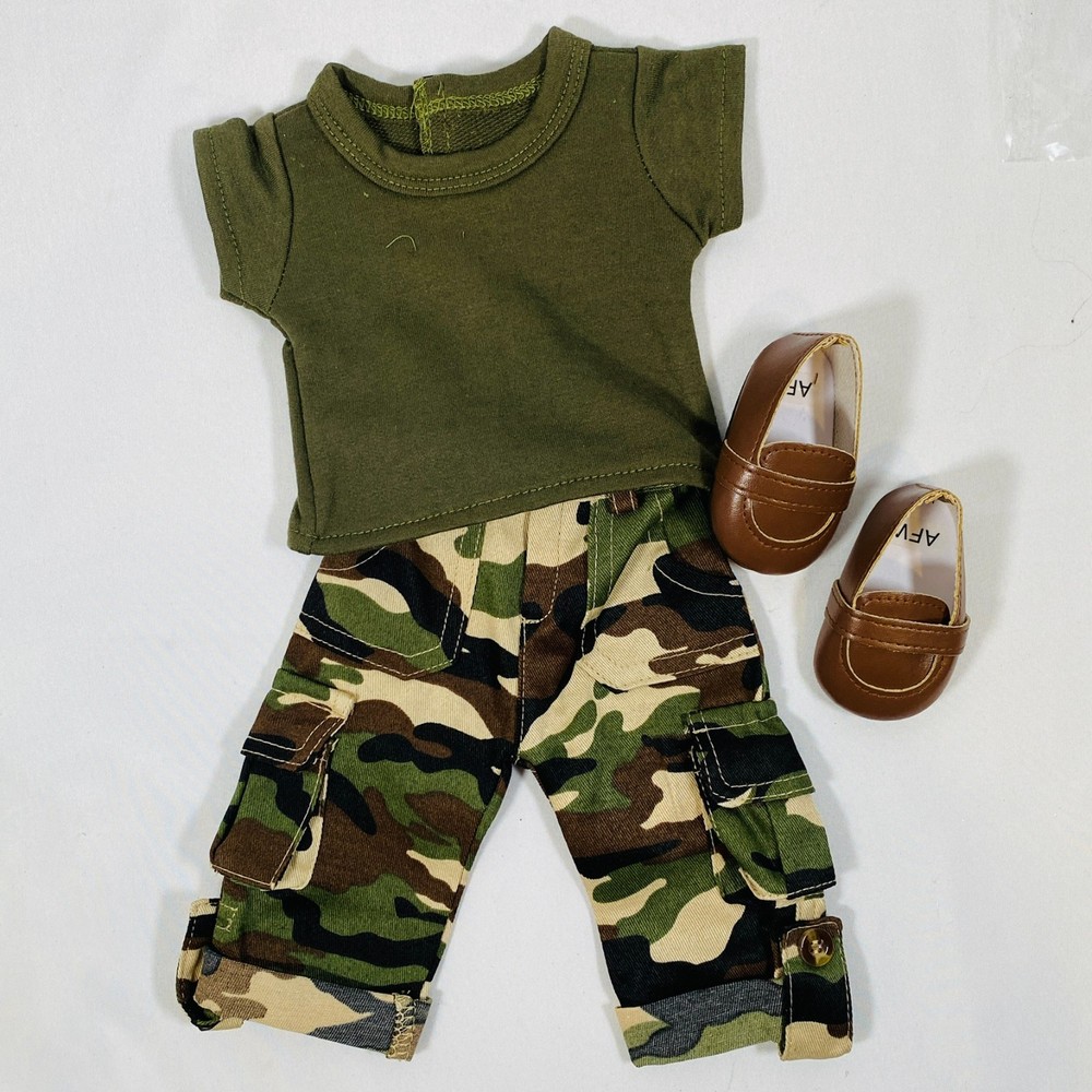 Military Camo Top/Pants/Shoes Army Outfit Set for 18