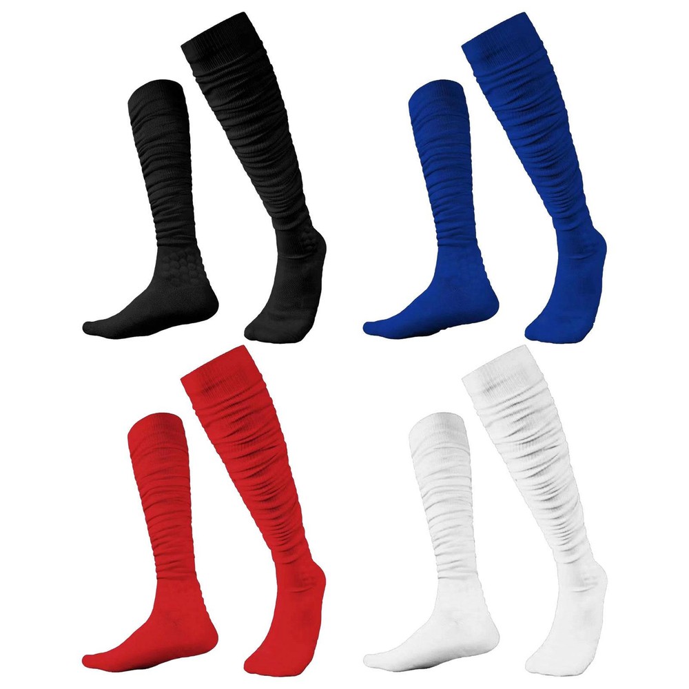 Sports Scrunch Football Socks Cotton Extra Long Padded Sports Socks for Men