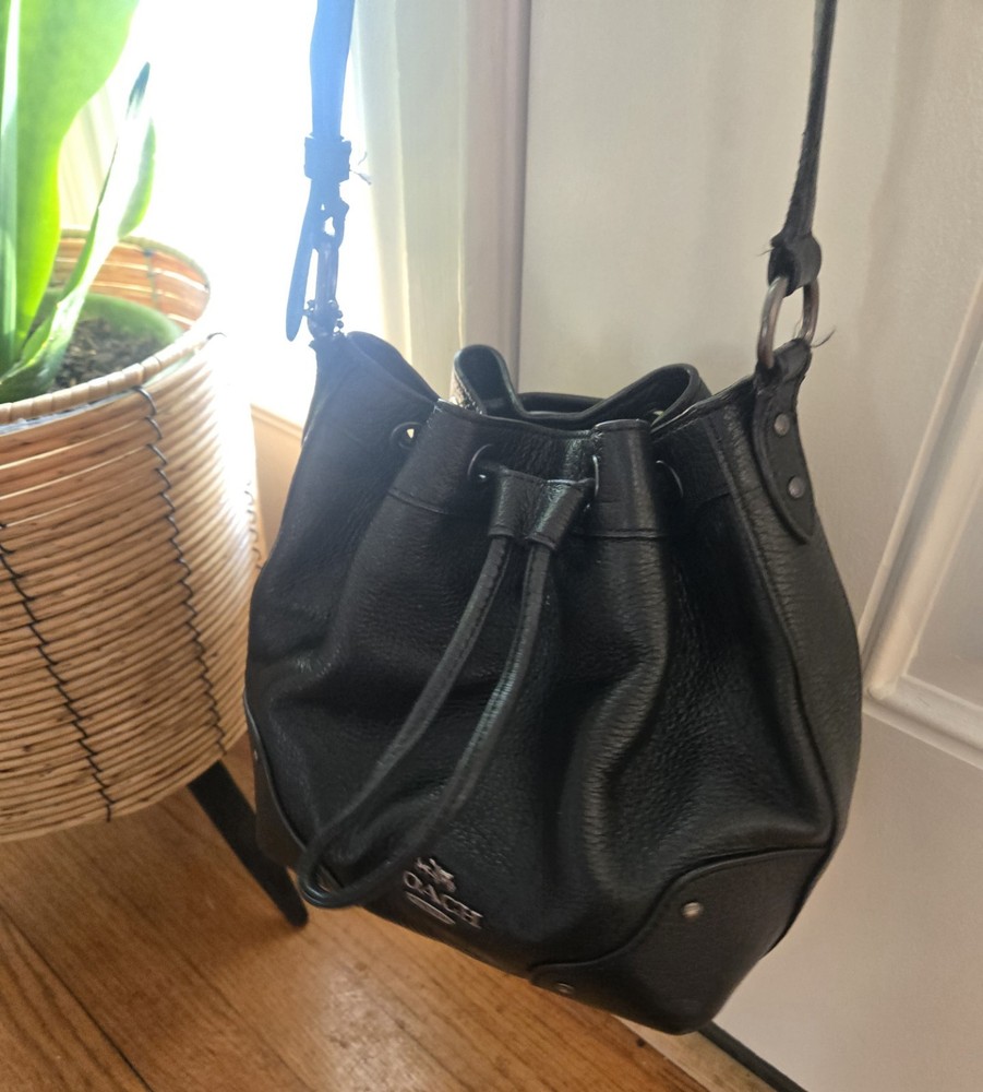 Coach Baby Mickie Drawstring Shoulder Bag in Grain Leather F35363