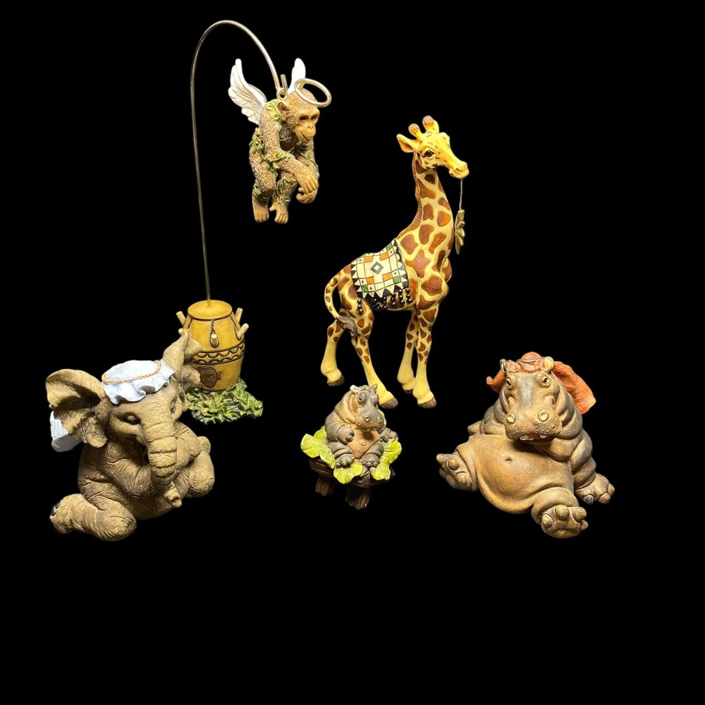 Big Sky Carvers Figurine Set 6 Pieces Original Box Safari Nativity CHIPPED READ