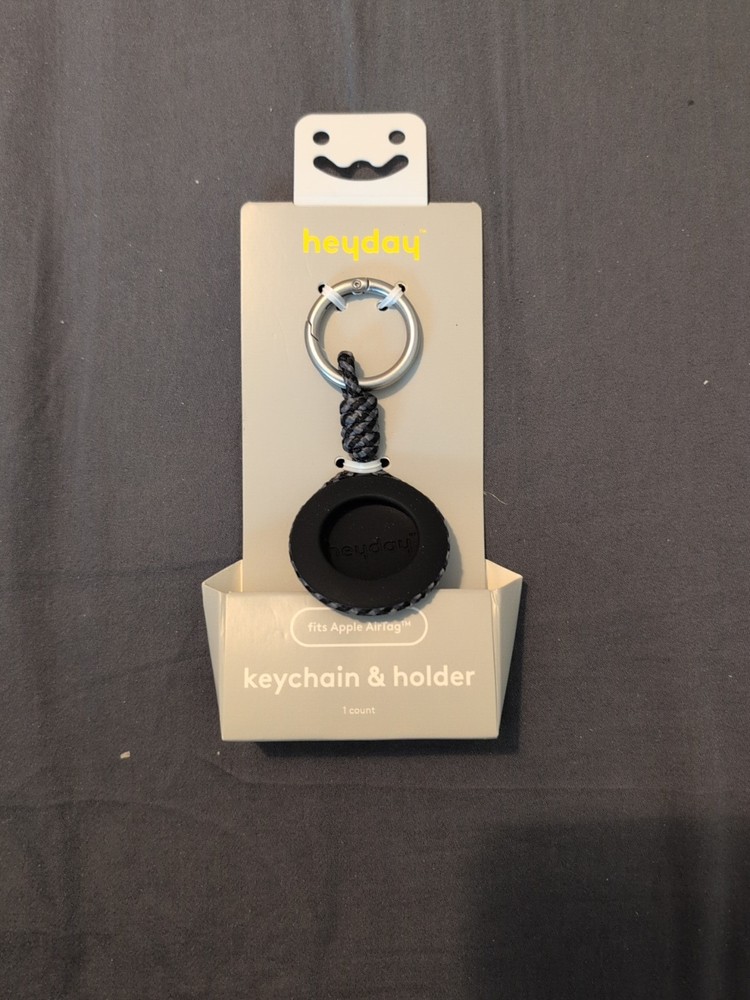 Heyday Apple Air Tag Keychain and Holder Black