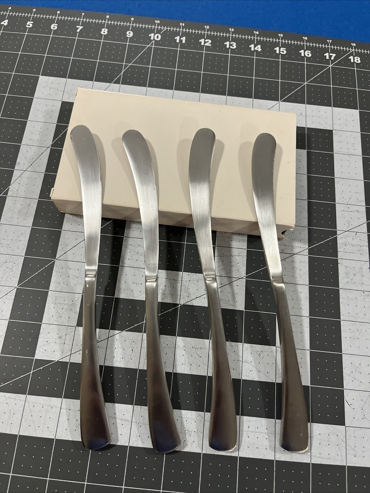 Studio William LARCH Stainless Steel Dinner Knives Set of 4 Flatware Replacements