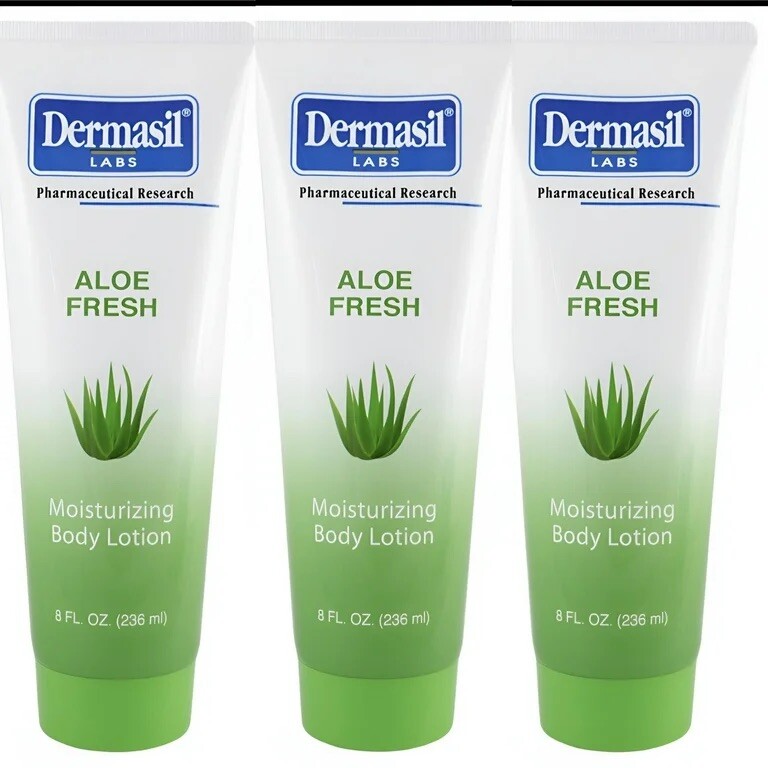 DERMASIL Labs ALOE FRESH Moisturizing Body Lotion 8 oz each - 3 piece LOT