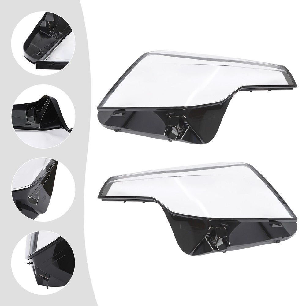 Pair Headlight Cover Lens Cover Fit For 2015-2020 Cadillac Escalade Right+Left