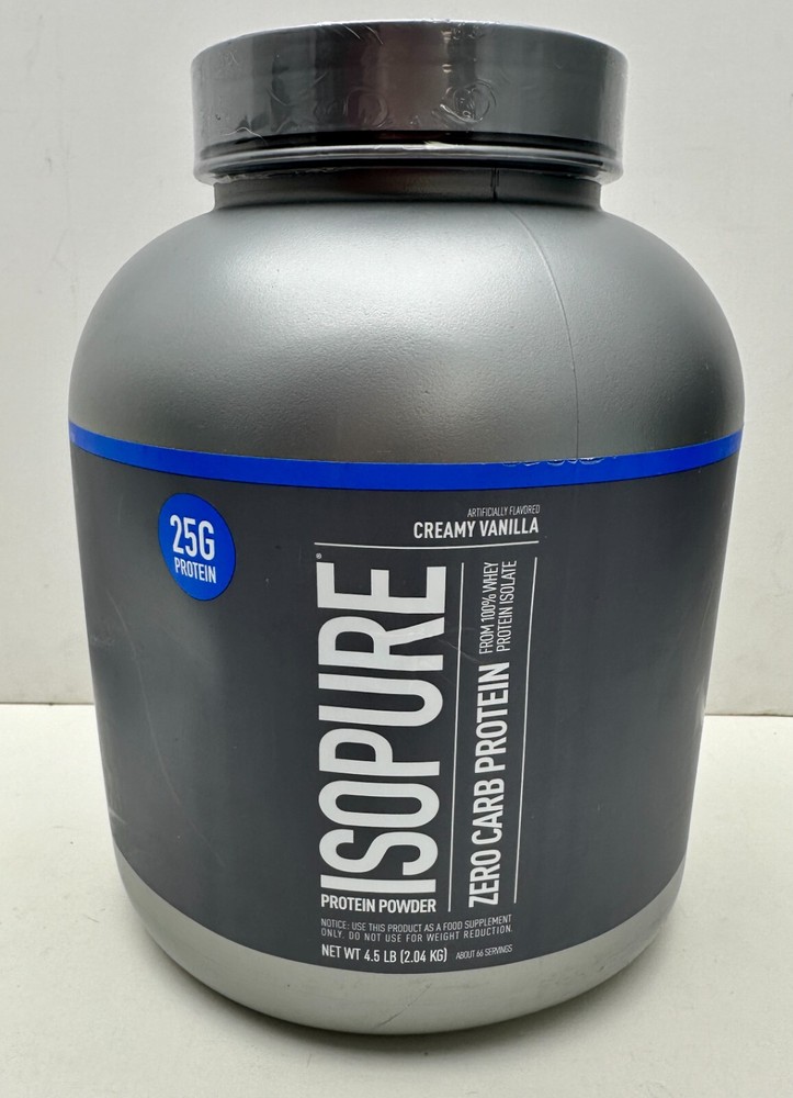 Isopure Zero Carb 25G 100% Whey Protein Powder, Creamy Vanilla 4.5lb Zero Sugar