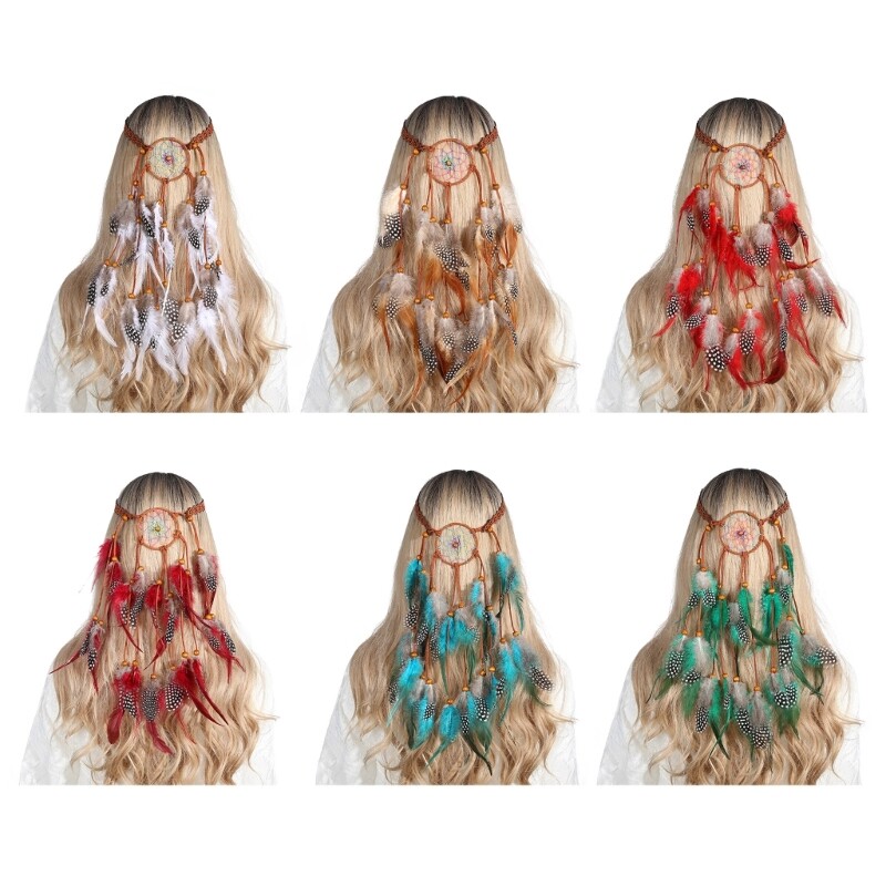 Conspicuous Hair Hoop with Beads Women Bohemia Styling Hairband