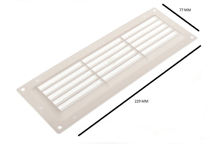 Fixed Louvre Air Vent + Fly Screen Forup To 9 X 3 229mm X 76mm Pack 10