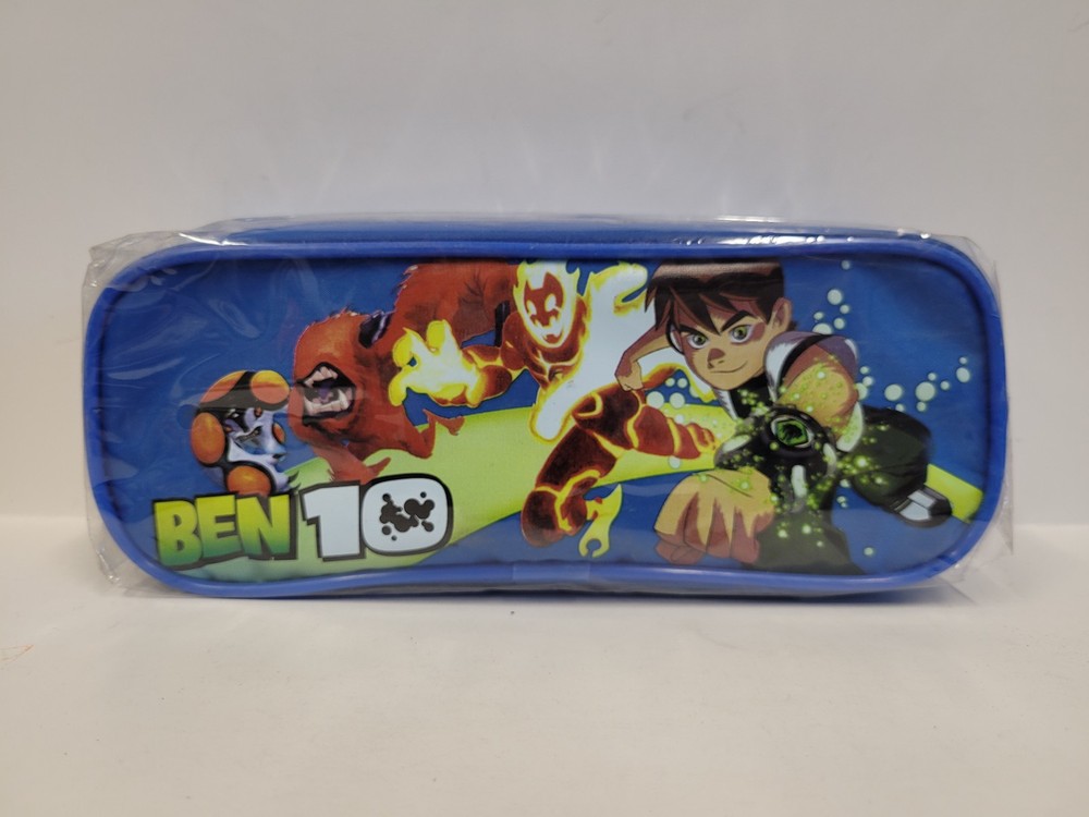 Stationery Pencil Case Bag - Ben 10 Ten BLUE Zip Pouch Storage 3x8