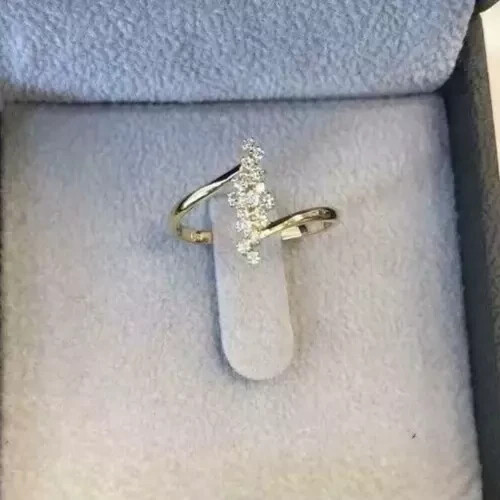 1.10CT Round Cut Lab Created Diamond Women's Wedding Ring 14K Yellow Gold Plated