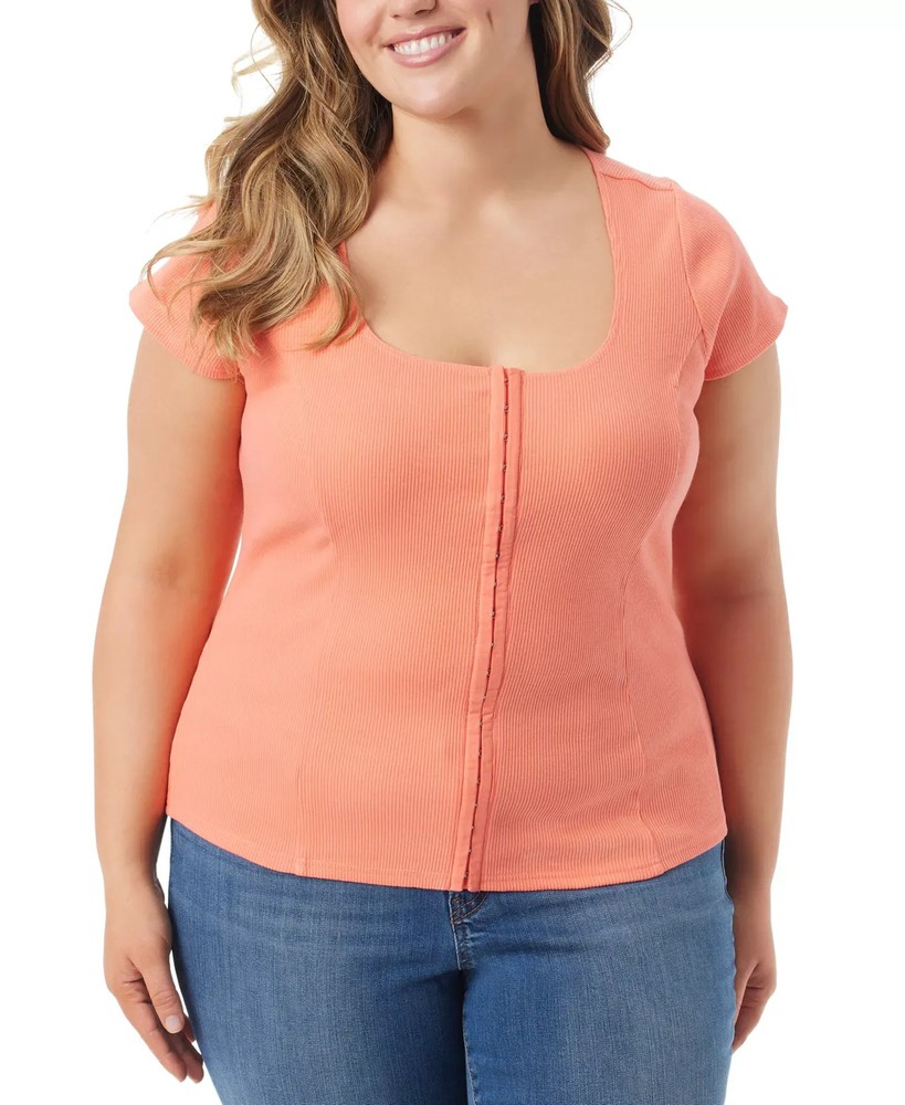 Jessica Simpson Women's Top Plus Sz 2X Trendy Size Min Cap-Sleeve