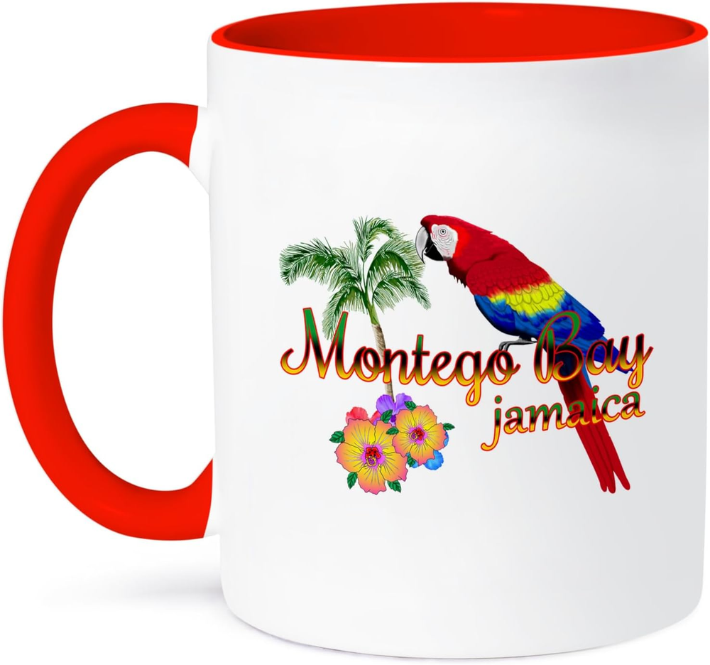 Mug, 11Oz, Red/White