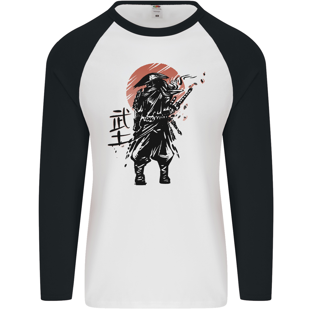 Samurai Sun  MMA Warrior Mens L/S Baseball T-Shirt