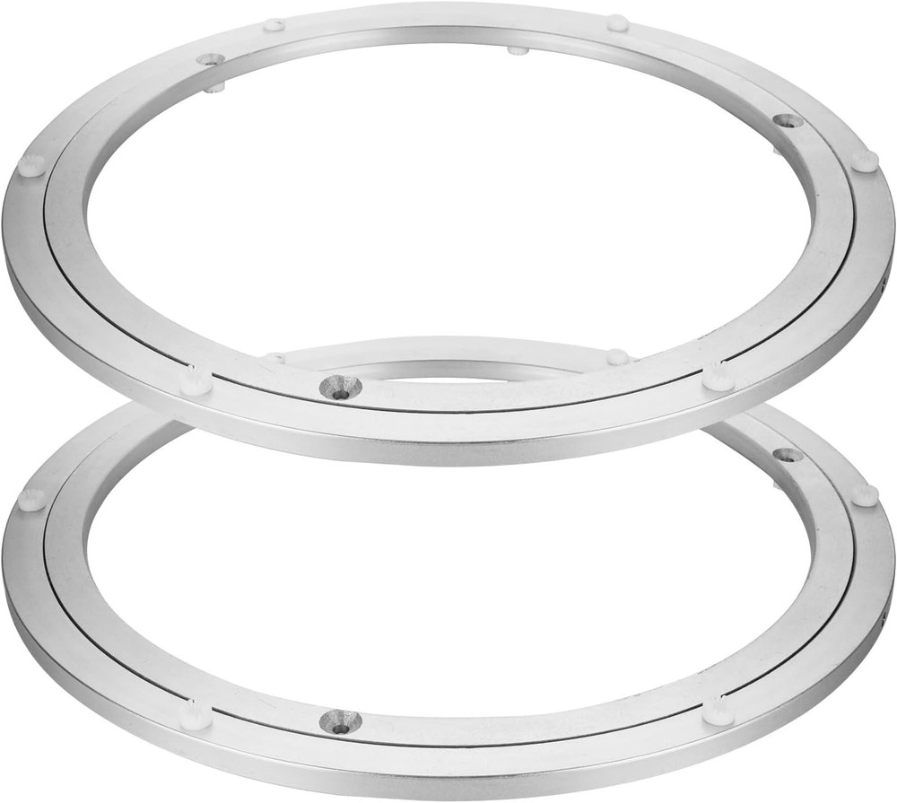 SHUESS 2 Pack Lazy Susan Hardware 12 Inch Aluminum Alloy Rotating Matte White