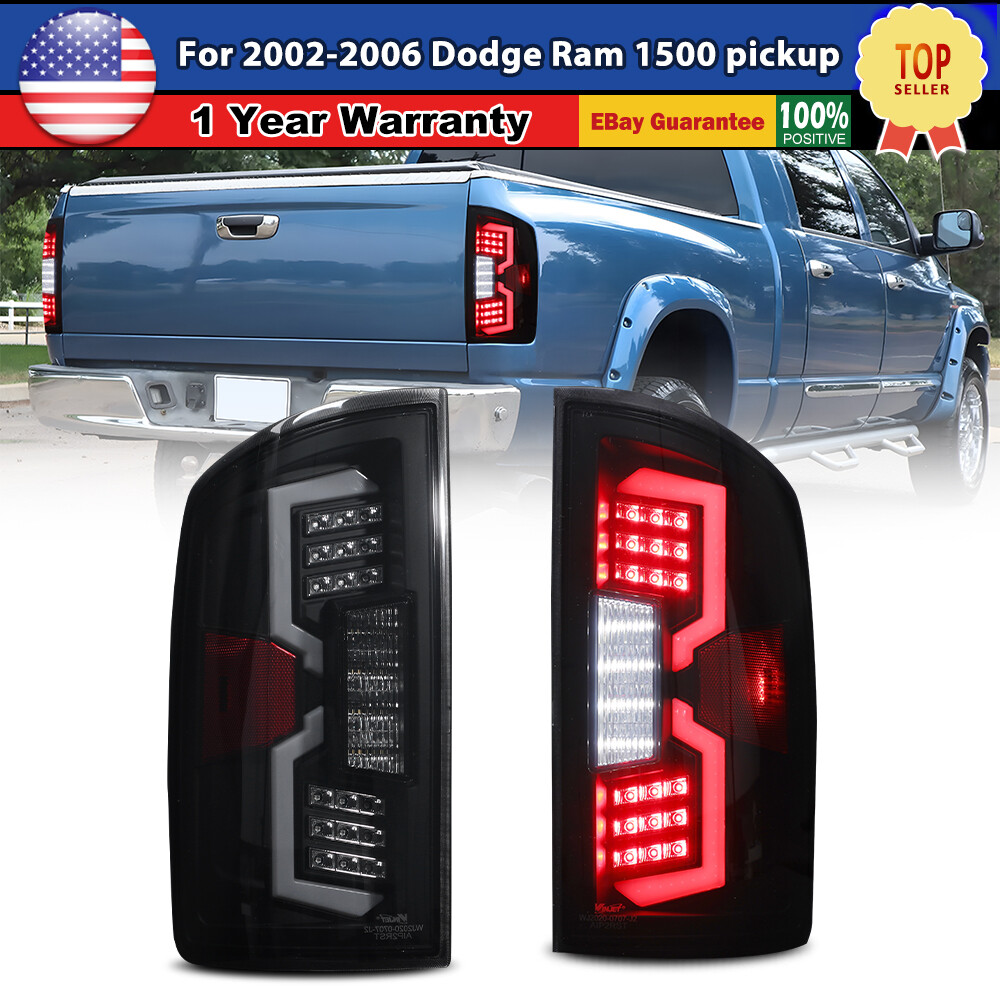 Smoke LED Tail Lights for 2002-2006 Dodge Ram 1500 2500 3500 Pickup Pair