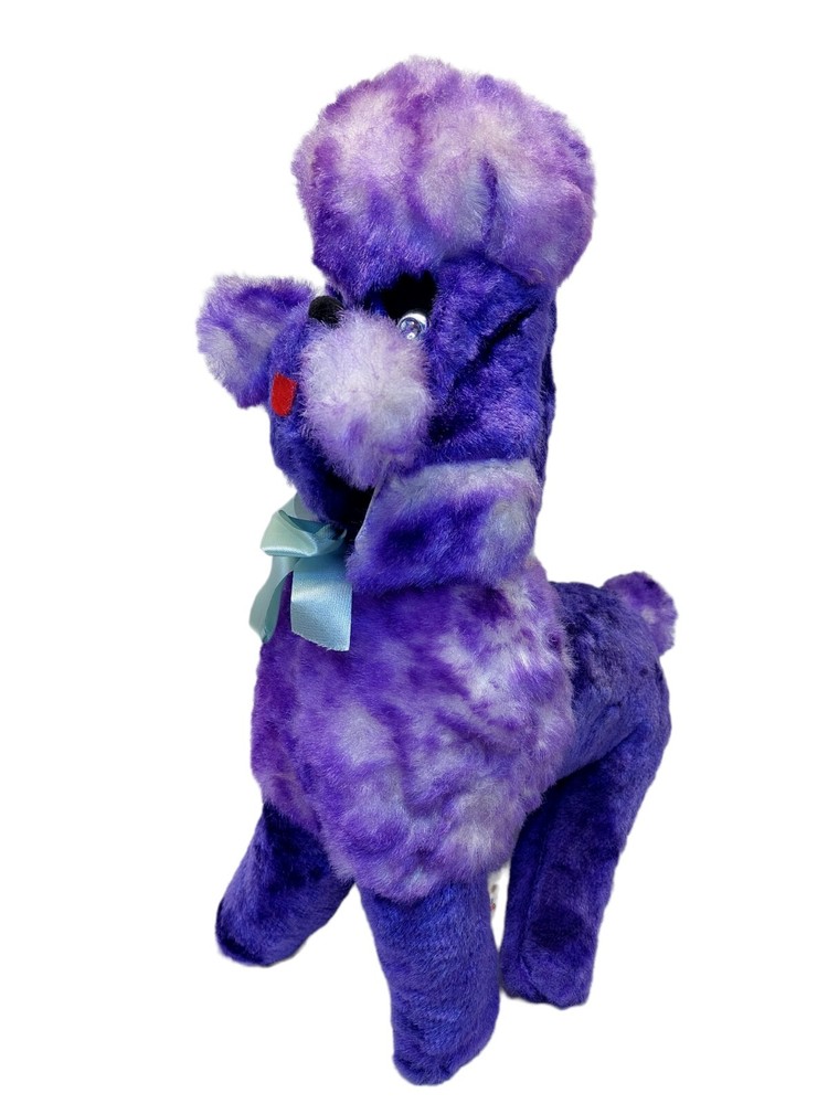 Superior Toy Co Purple Poodle Puppy Collectible 15-Inch Dog Toy Missing Eye