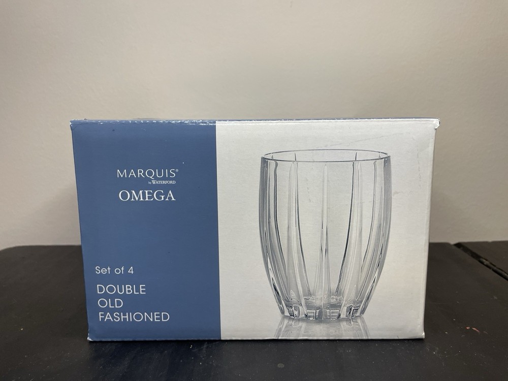 Marquis By Waterford Omega Double Old Fashioned Glasses Set Of 4 In Box