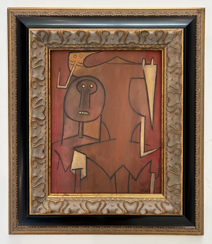 Wifredo Lam Oil on Wood 1902 –1982 Attribute Painting with Certificate & signed