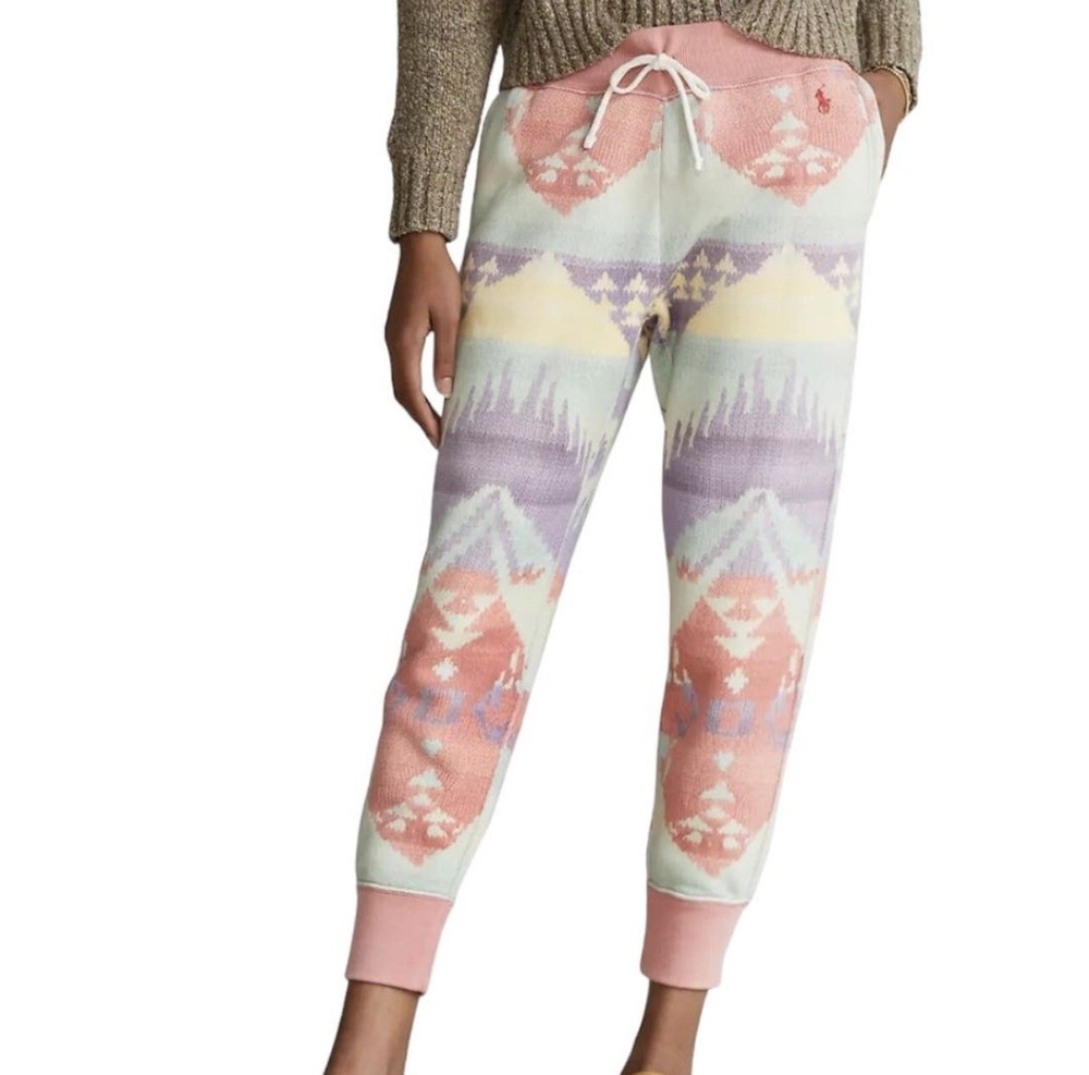 Polo Ralph Lauren Southwestern Rose Serape Printed Jogger Pants Size Small NWT