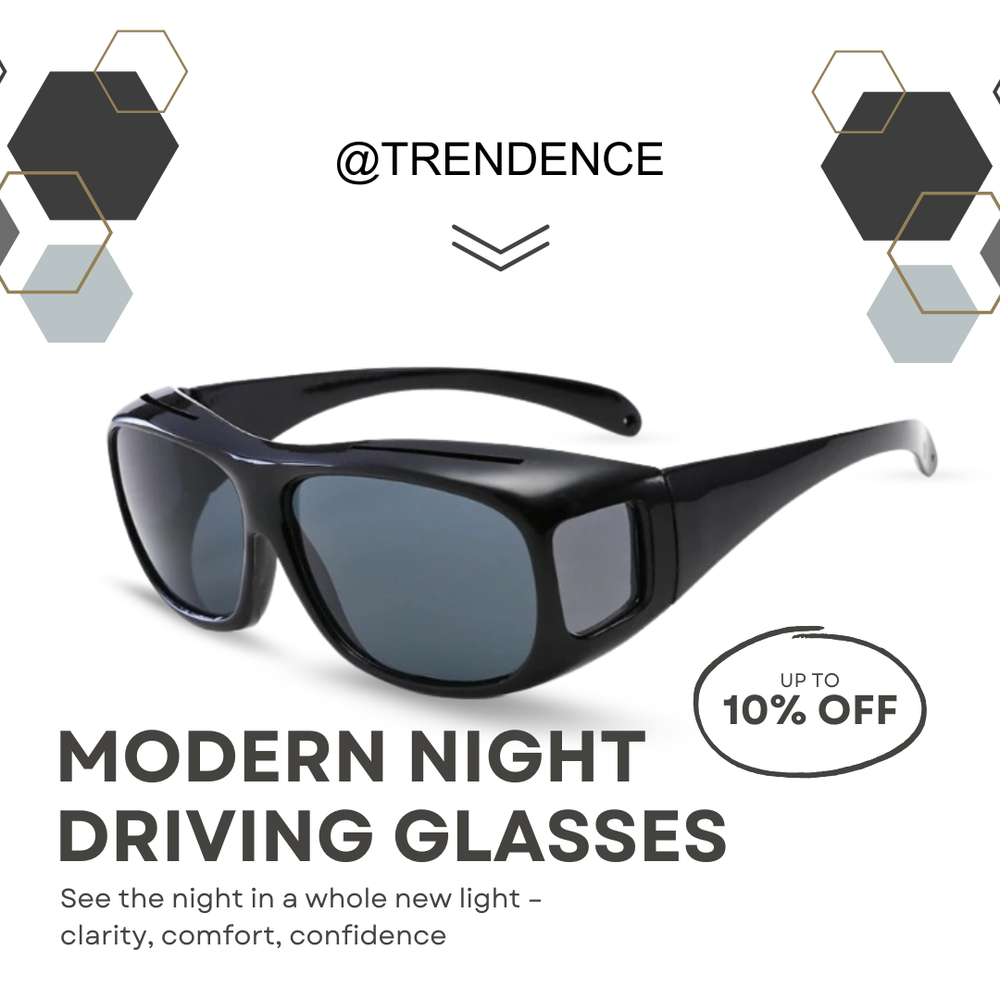 HD Night Vision Glasses for Men Women Driving Sports Wraparound Anti Glare Fit Over Design