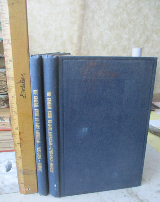 2Vols,THE GENERAL GUIDE TO RARE AMERICANA,1944,Stanley Wenyss