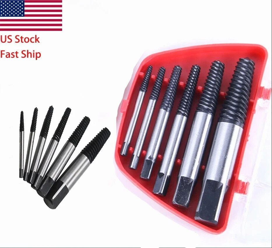 6Pcs Hex Head Multi-Spline Screw Extractor Bolt Removal Set