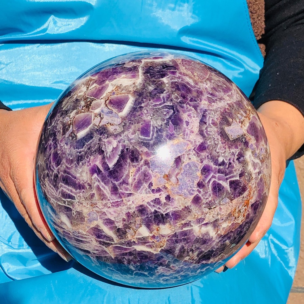 17.93LB Natural dream amethyst sphere quartz polished ball healing decor gift