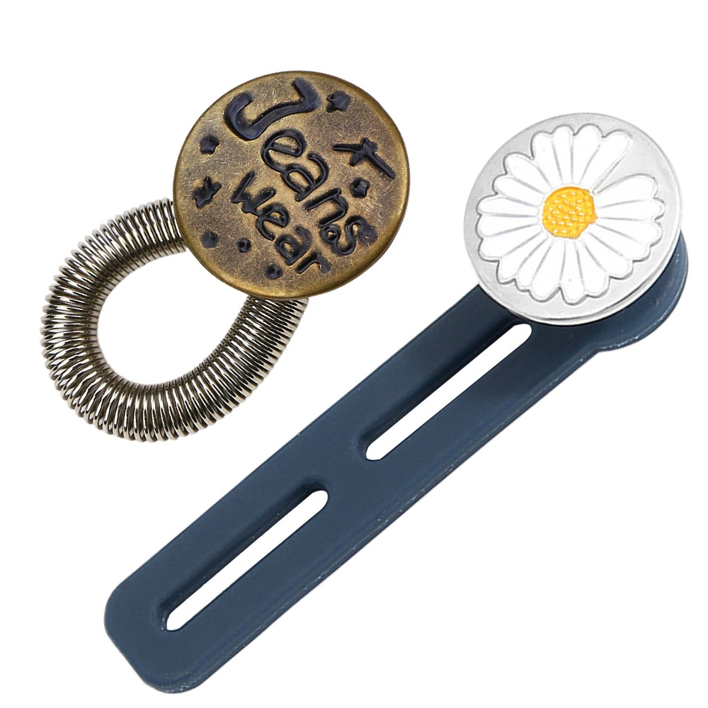 2-Pack Removable Waistband Button Extenders for Jeans and Pants