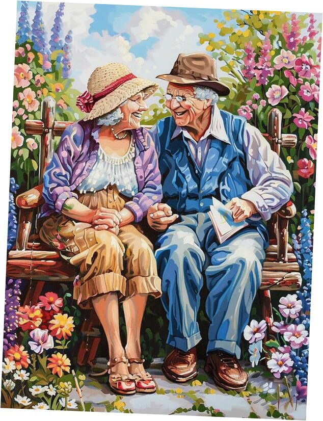 5D Diamond Art Kits for Adults Couple, Full Drill Diamond Art Garden Pictures