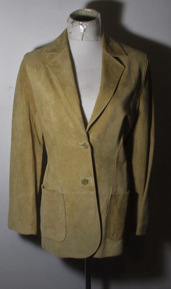 Women's LORD & TAYLOR Tan Genuine Leather Jacket Size 10