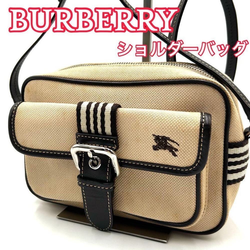 Burberry Shoulder Bag Nova Check Canvas Beige Authentic F1204259