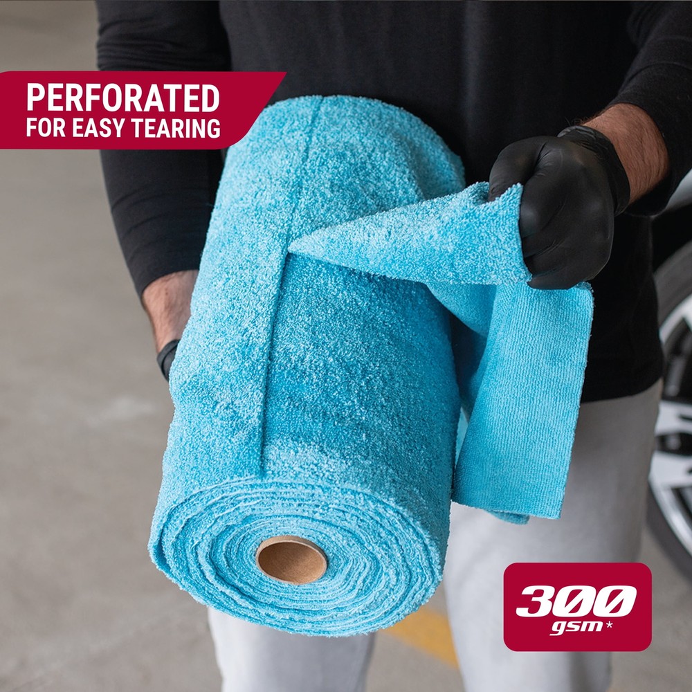 50-Pack Multi-Purpose Microfiber Cleaning & Detailing Towels on a Roll