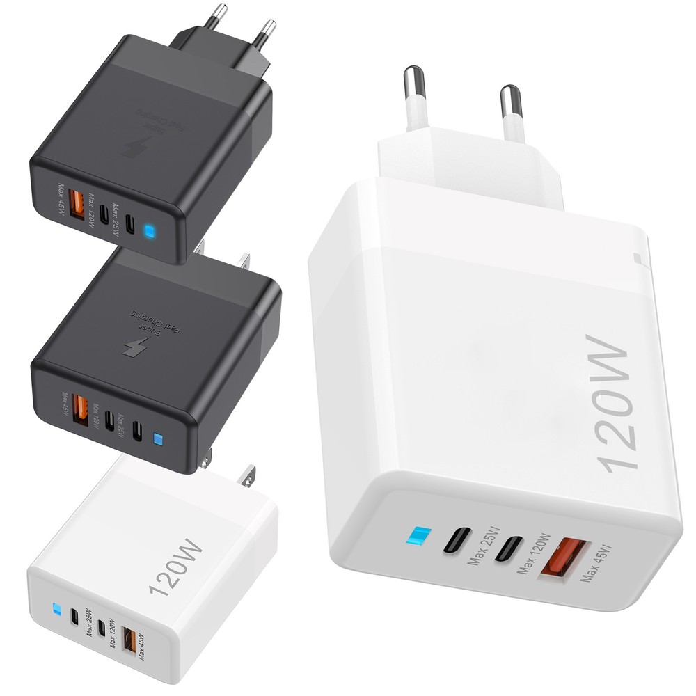 120W Fast Charging Block Multi-Port USB Charger Quick Charge Station
