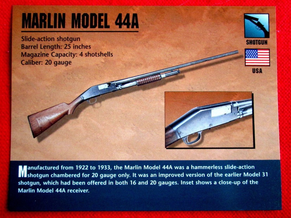 Marlin Model 44A Shotgun Classic Firearms Photo Card u
